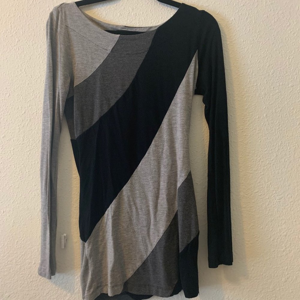 Black/ Grey striped long shirt or dress